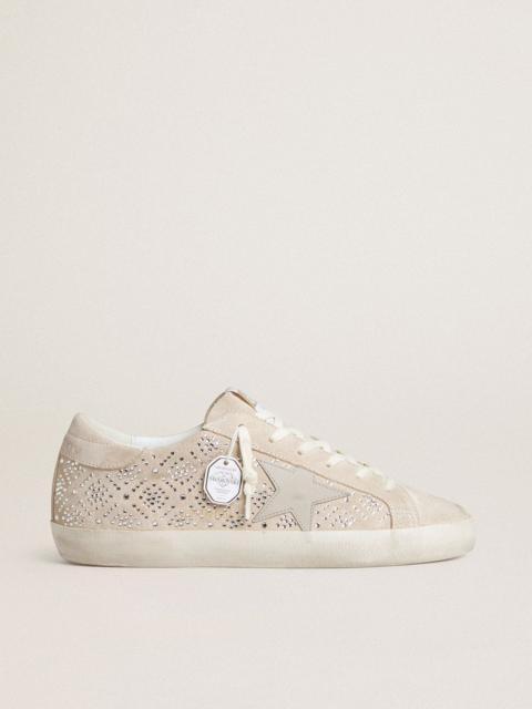 Women's Super-Star LTD in suede with Swarovski crystals and ice-gray leather star