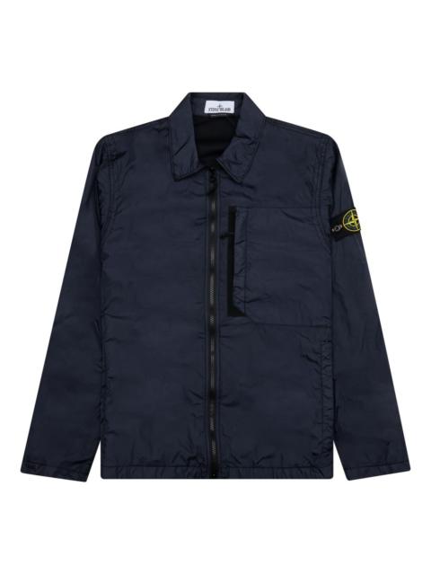 zip-fastening patch-pocket overshirt