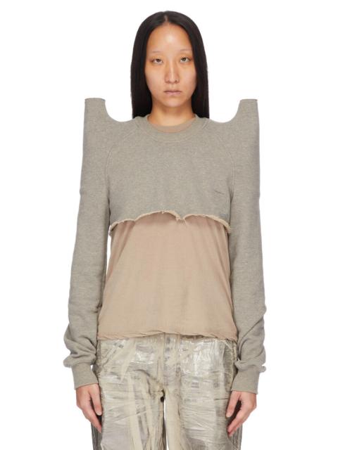 frayed-hem raglan-sleeve top