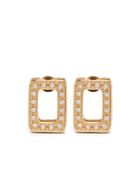 square-frame diamond earring