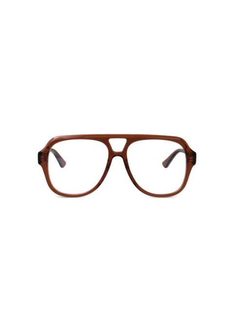pilot-frame tortoiseshell glasses