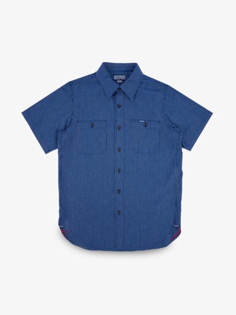5OZ SELVEDGE OX CLOTH SHORT SLEEVED WORK SHIRT - PINSTRIPE