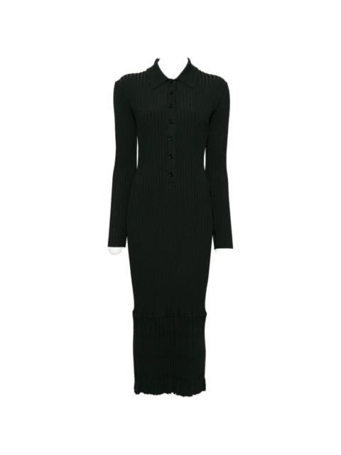 sunburst ribbed midi dress