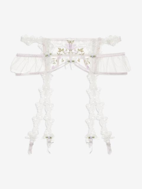Lattice Bows Garter Belt