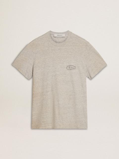 Men's gray T-shirt with black lettering