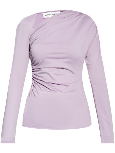 asymmetric-neck ruched top