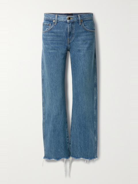 Kerrie frayed mid-rise straight-leg jeans