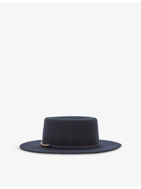 Lacey Chain-Embellished Felt Fedora