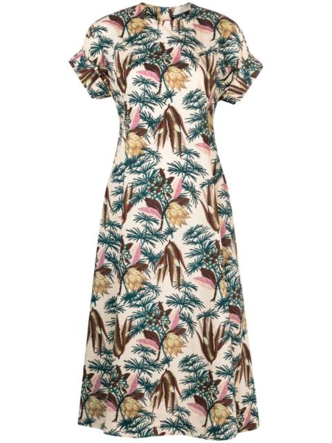 Devon floral-pattern dress