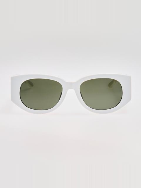 Debbie Sunglasses in White with  Diamond