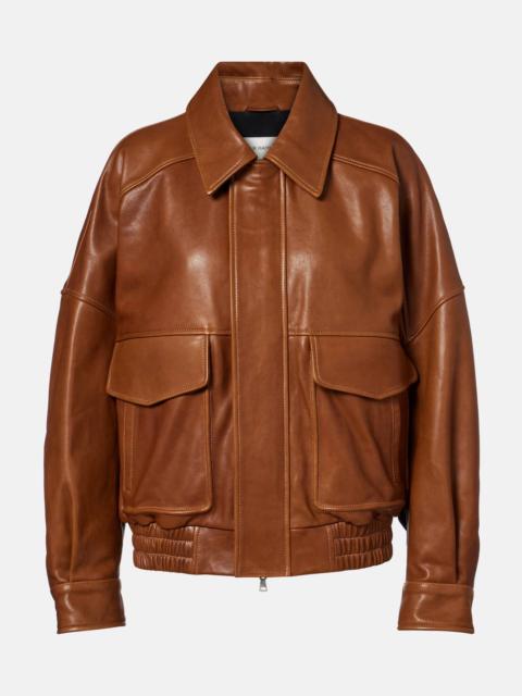 Runa leather blouson jacket