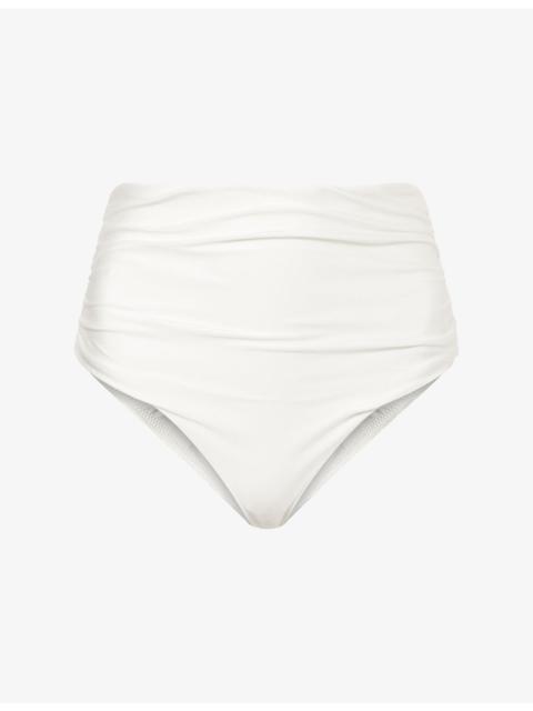 Teya High Waist Ruched Bikini Bottoms