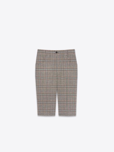 bermuda cycling shorts in wool prince of wales
