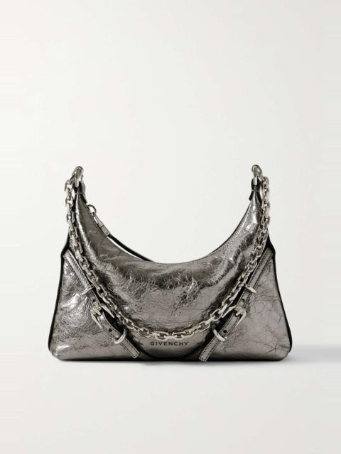 Voyou Party metallic crinkled-leather shoulder bag