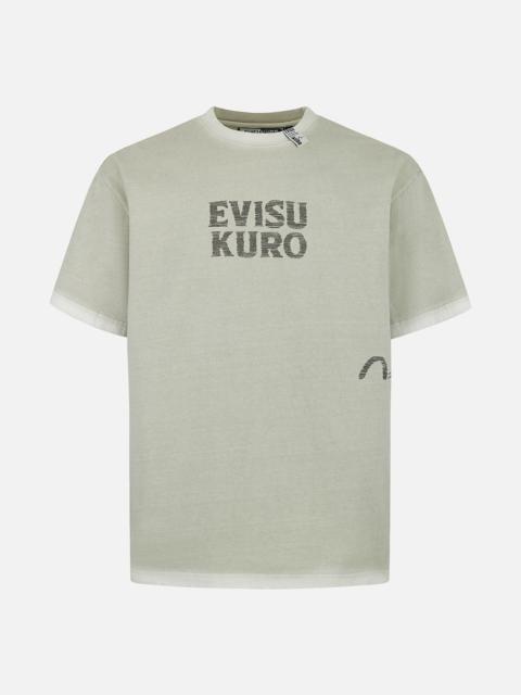Seagull and Logo Print Washed Relax Fit T-Shirt