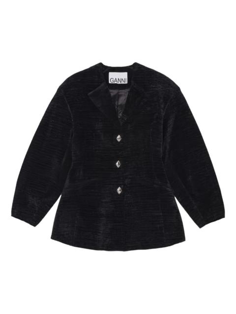 textured button-fastening jacket