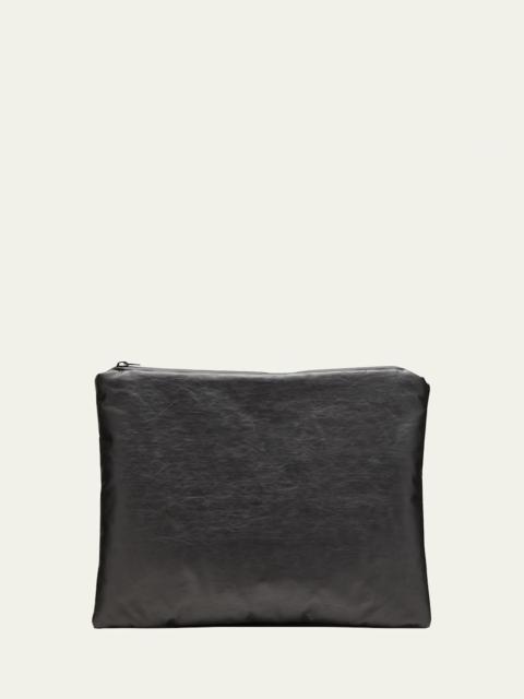 Zip Faux-Leather Clutch Bag