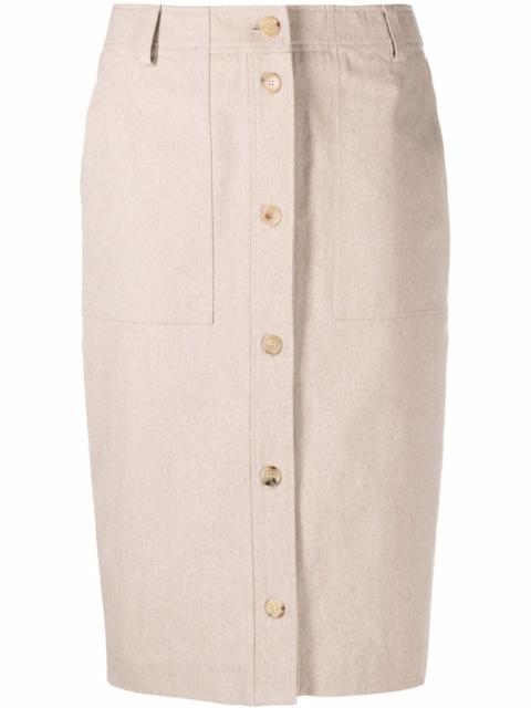 button-up midi skirt