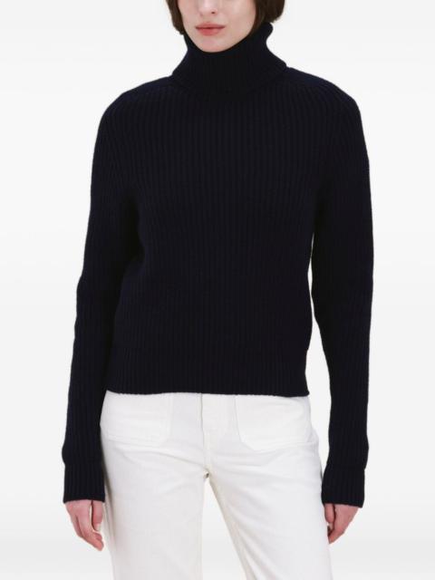 rib-stitch turtleneck sweater