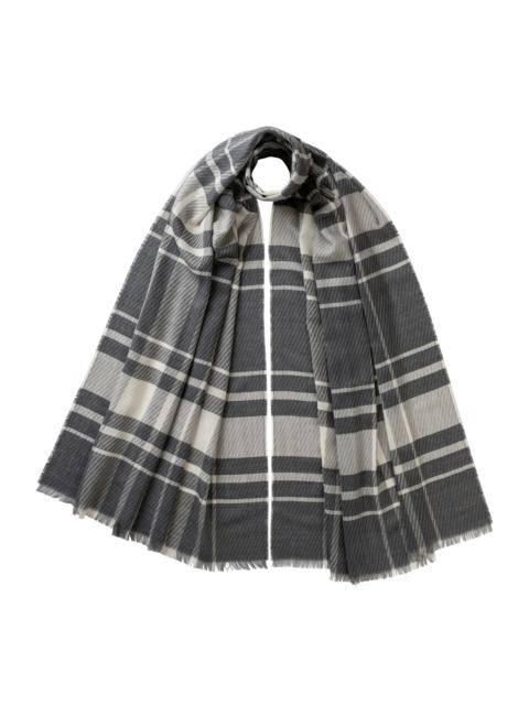 Twill Check Grey Scarf