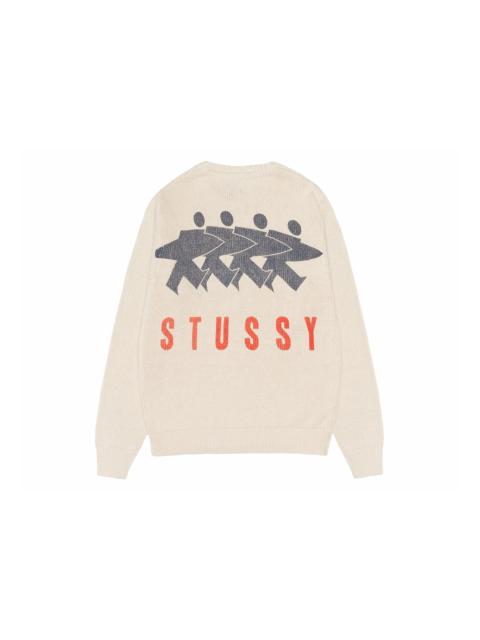 Stussy Surfman Icon Cotton Linen Crew Ivory