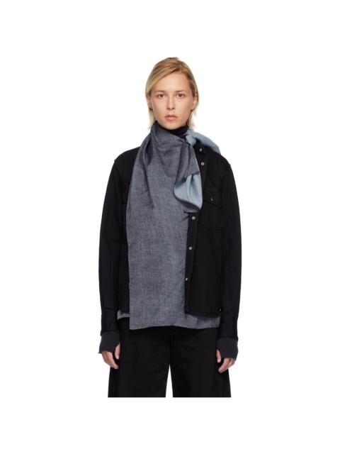 Black Satin & Denim Shirt