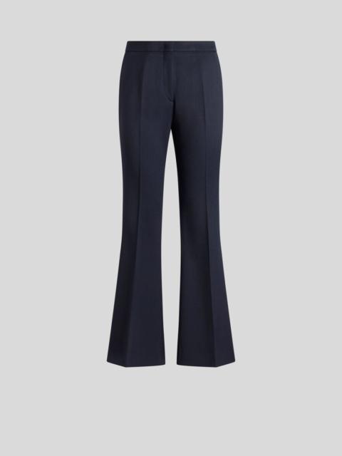 FLARED STRETCH GABARDINE TROUSERS