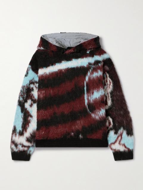 Off Piste Shell-trimmed Printed Fleece Hoodie