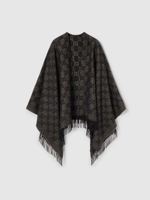 GG cashmere lamé cape