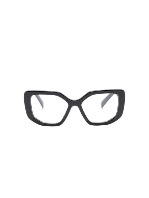 geometric-frame logo glasses