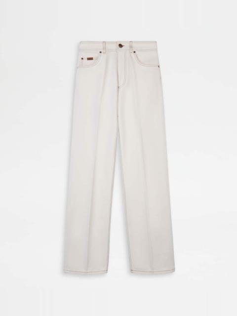 RELAXED FIT 5 POCKET JEANS - BEIGE