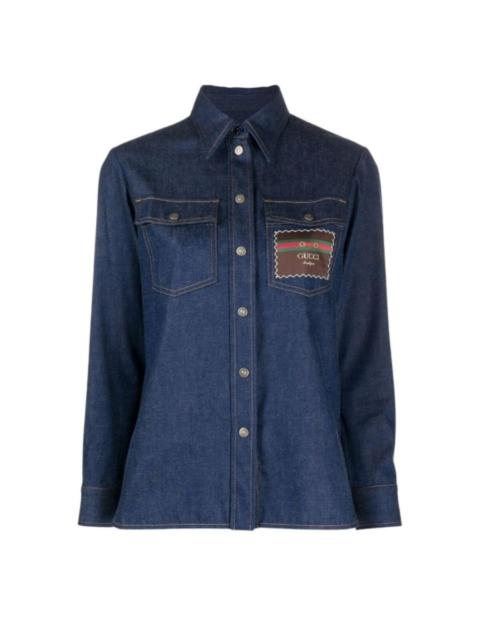 COTTON DENIM SHIRT JACKET W/ LABEL