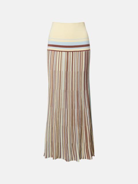 Citara striped cotton-blend maxi skirt