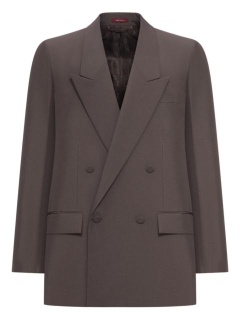 double-breasted gabardine blazer
