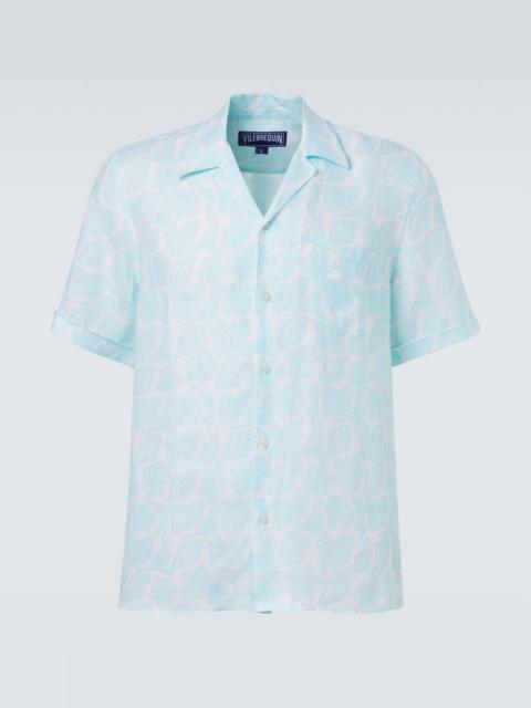 Charli floral linen bowling shirt