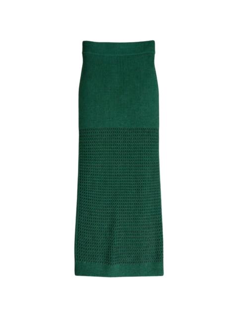 textured midi skirt