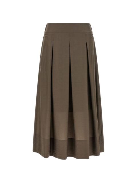 pleated A-line skirt