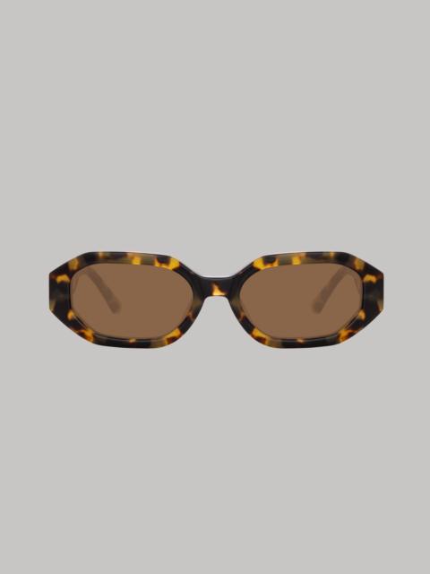 Irene Angular Sunglasses in Tortoiseshell and Brown