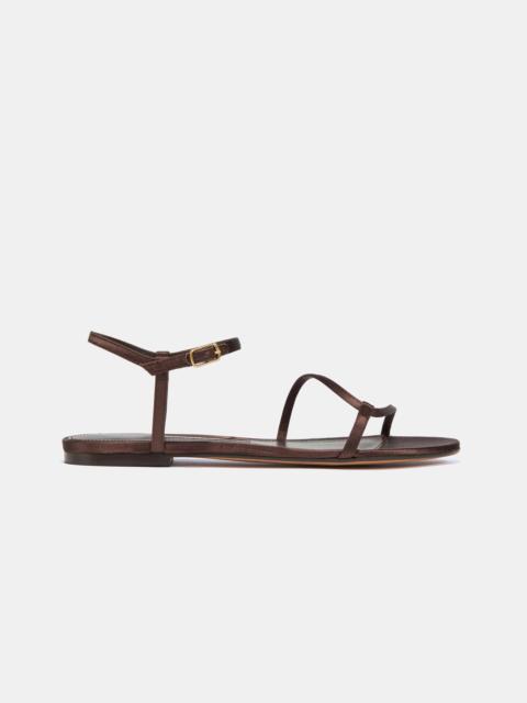 LOOP SANDAL IN ESPRESSO SATIN