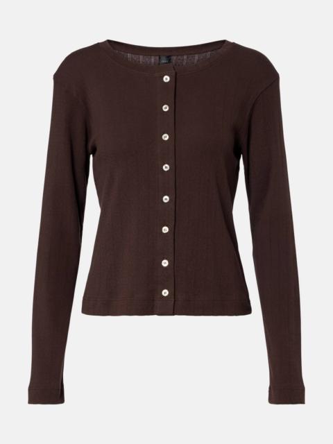 Pointelle cotton cardigan