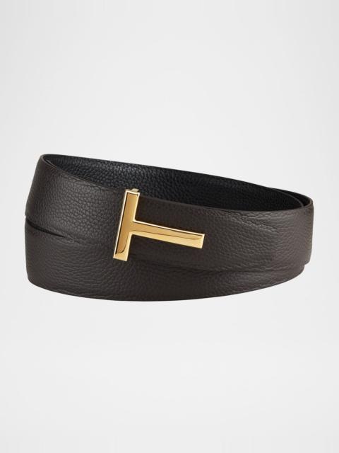 Men's Signature T Leather Belt