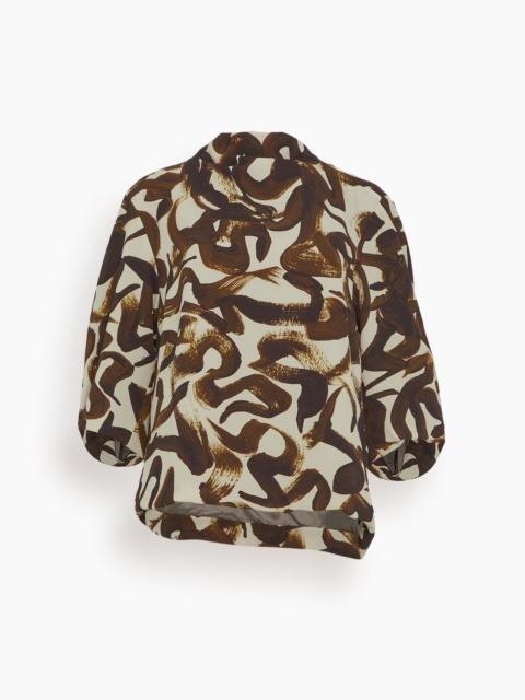Clari Printed Shirt in Brown