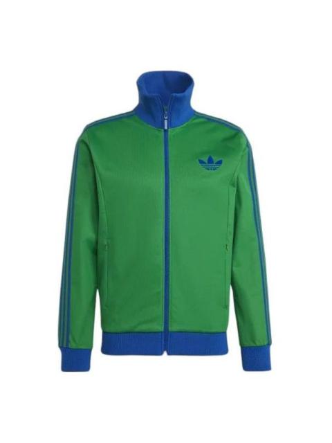 adidas FW22 Side Classic Logo Printing Jacket Asia Sizing 'Autumn Green' IB3426