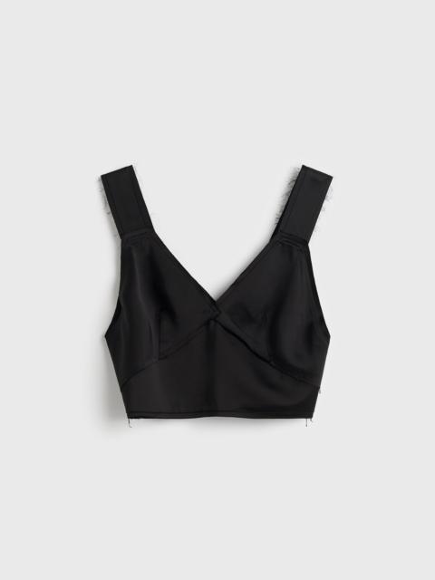 Cropped satin camisole black