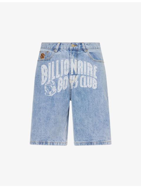 Faded Logo Denim Shorts
