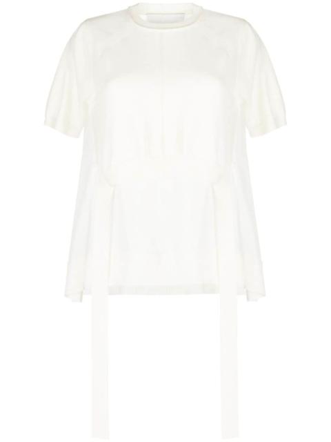 semi-sheer panelled knitted top