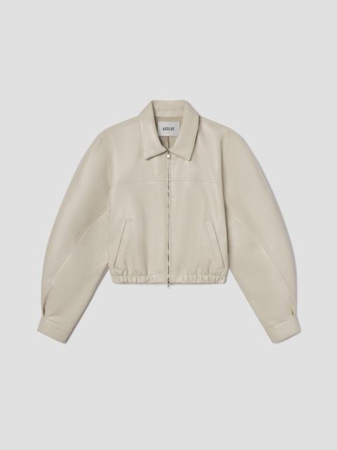 DIXON BOMBER (RECYCLED LEATHER) IN BUFF