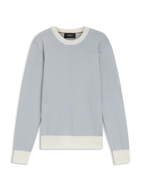 COTTON-SILK SWEATER WITH KNITTED STRUCTURE