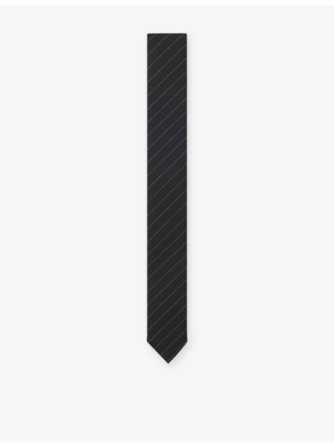 Stripe-Pattern Silk-Jacquard Tie