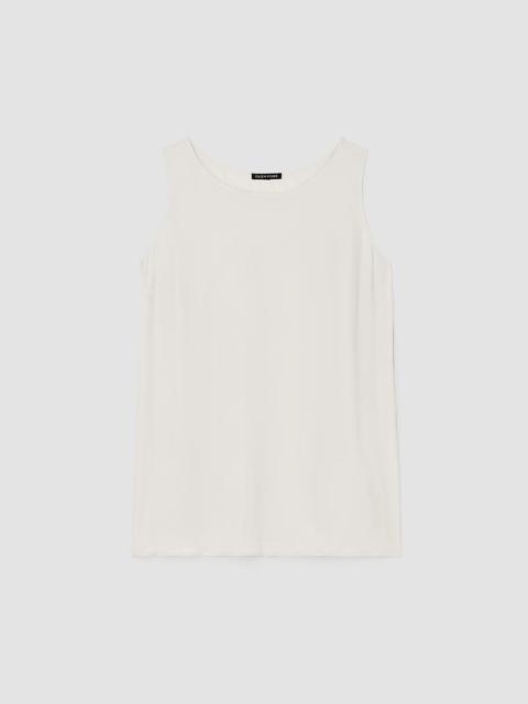 Silk Georgette Crepe Ballet Neck Long Tank